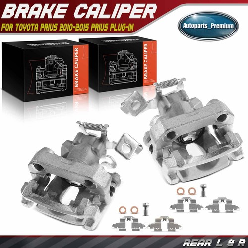 2x Rear Driver & Passenger Disc Brake Caliper w/ Bracket for
