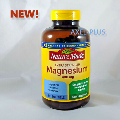 Nature Made Extra Strength Magnesium 400 mg 180 Liquid Softgels 