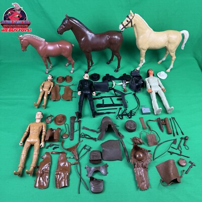 VTG Marx Johnny West Lot - Sam Cobra - Cherokee - Jamie - Accessories