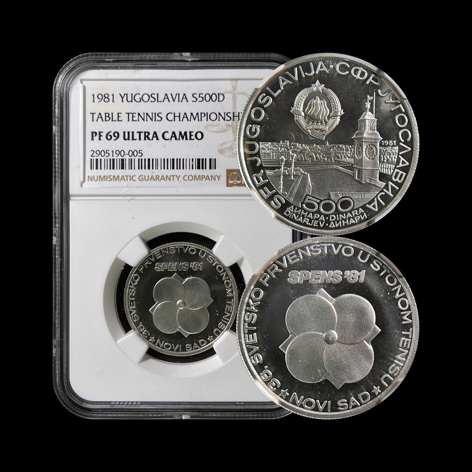 YUGOSLAVIA. 1981, 500 Dinara, Silver - NGC PF69 - Top Pop