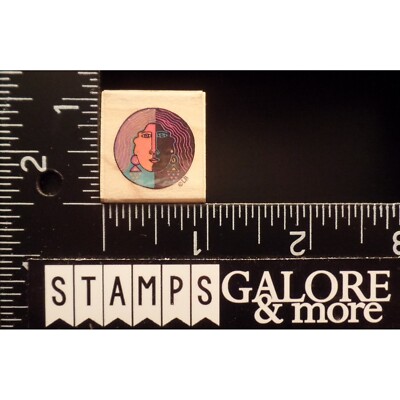 All Night Media Rubber Stamps LAUREL BURCH 944B MINI CELESTRIAL WOMANS FACE #T11