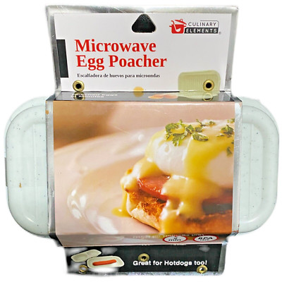 New Culinary Elements White Kitchen Home Microwave Egg And Hot Dog Poacher 