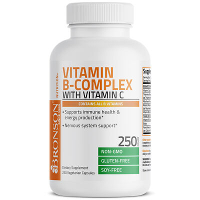 W/ Vitamin C Immune, Energy & Nervous System Support, 250 Ca