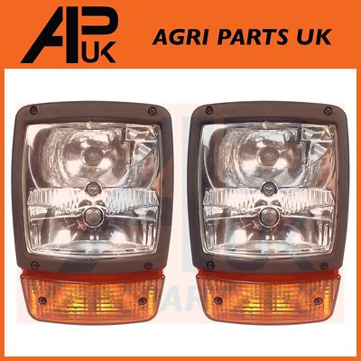 PAIR of Headlights Head Light lamps Indicator for JCB Telehandler Loader Loadall