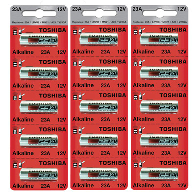 Toshiba A23 Battery 12Volt 23AE 21/23 GP23 23A 23GA MN21 (15 Batteries)