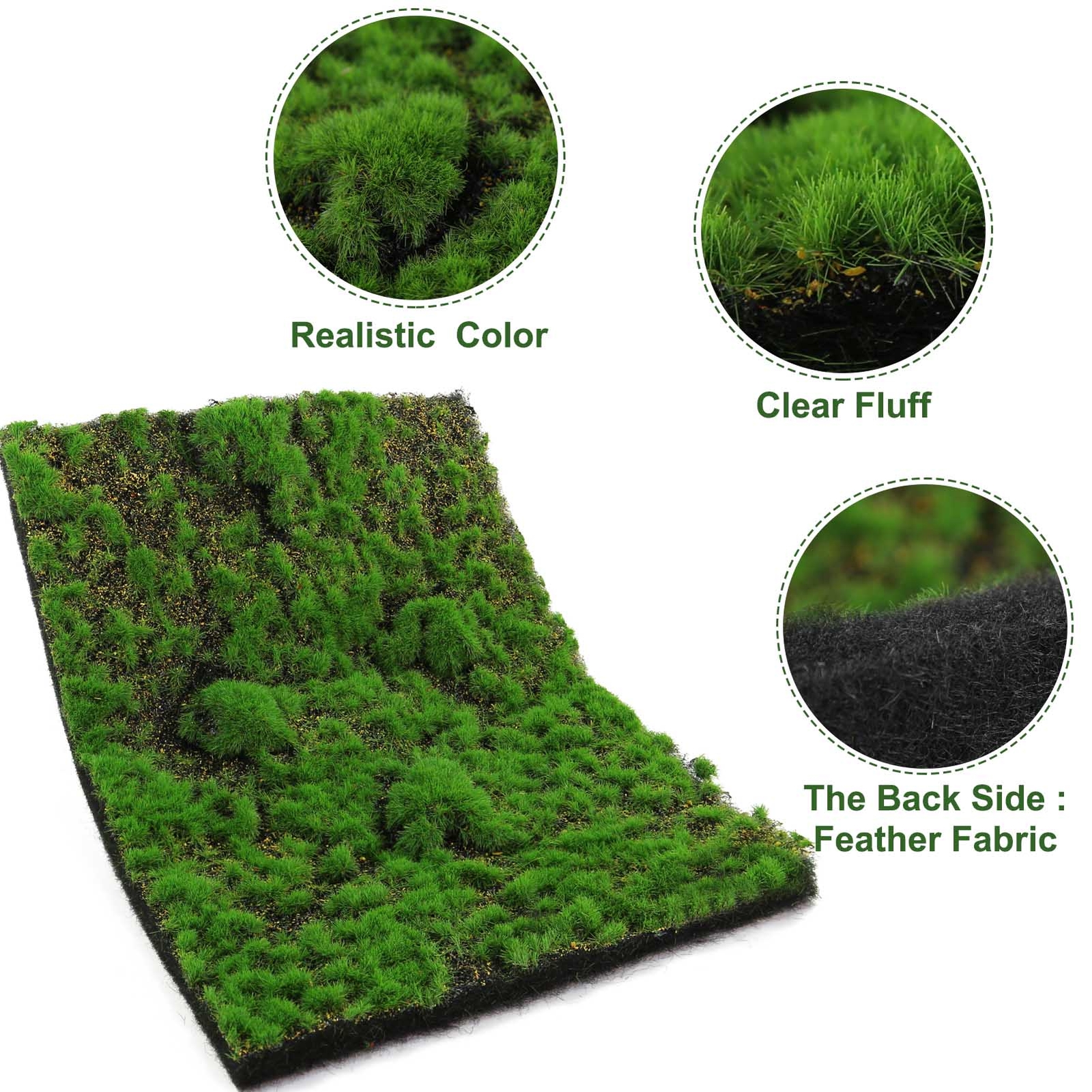 Evemodel 1pc 20cm*28cm Artificial DIY Moss Tufts Grass Mat Lawn Model Scene