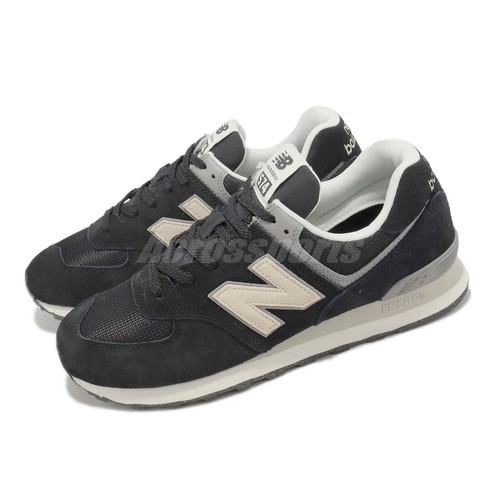

New Balance 574 NB Suede Black Ivory Мужская повседневная обувь унисекс для образа жизни U574LL2-D, Черный, 574