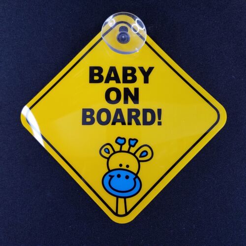 Baby On Board Caution Window Suction 5" Square Giraffe C15-828