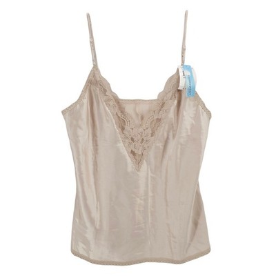 NWT FARR WEST Lace Top Satin Cami Camisole Lingerie MINK Color Size XL