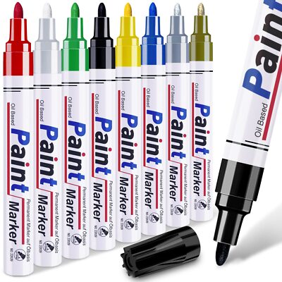 For Metal - 8 Oil Based Paint Markers Medium Tip Pain...