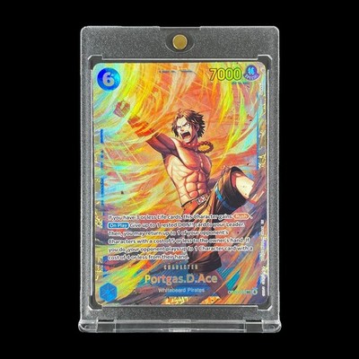 PORTGAS D. ACE SECRET RARE GOLD FIRE FULL ART 2025 Rainbow Foil Card - One Piece