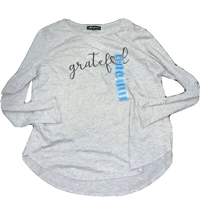 NWT Women's Grey State of MINE Long Sleeve Grateful Tee Size XL