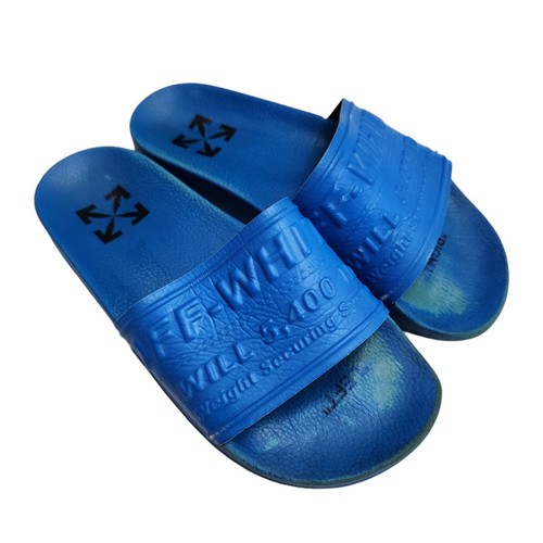 サンダル・ミュール Off-White Bow Padded Slides - Off White - Blue - Leather Bow Padded Slides - Off White - Blue - Leather