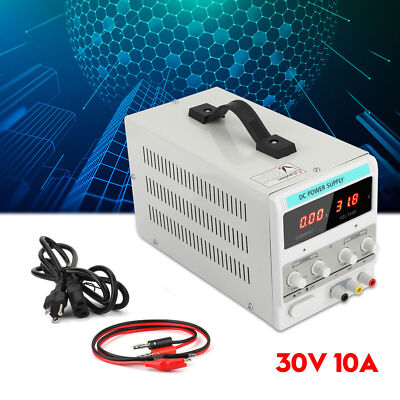 30V 10A Adjustable DC Power Supply Precision Variable Dual Digital Lab Test U9