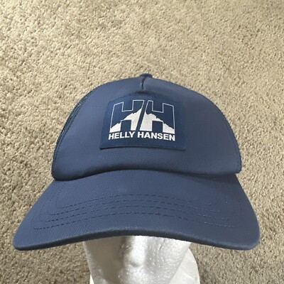 Helly Hansen Trucker Hat Cap Adult Blue SnapBack HH Logo Mesh Outdoors