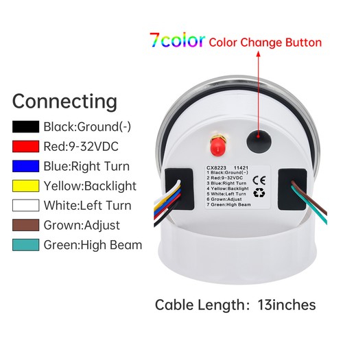 6 Gauge Set 85mm GPS Speedometer 160MPH Tacho&52mm Fuel/Oil/Temp/Volt Gauge US