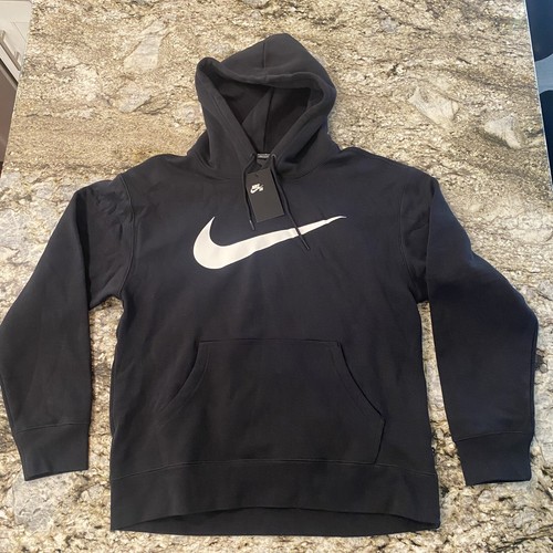 Nike SB Big Swoosh Logo Pullover Hoodie Black CW5615 010 Mens Size Large L eBay