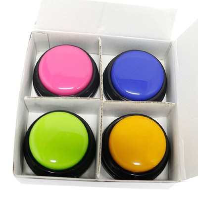 4packs Recordable Sound Buttons Answer Buzzers Talk Button For Kid Dog Toy M6C8