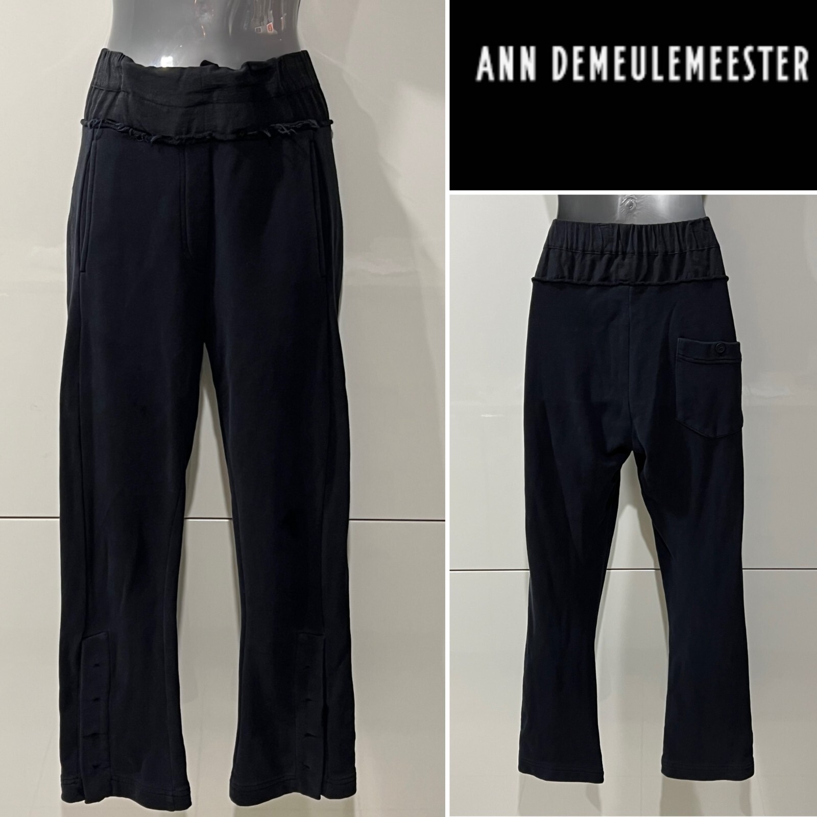 ANN DEMEULEMEESTER Black Elastic & Drawstring Waist, Jogger ANN DEMEULEMEESTER Black Elastic & Drawstring Waist, Jogger