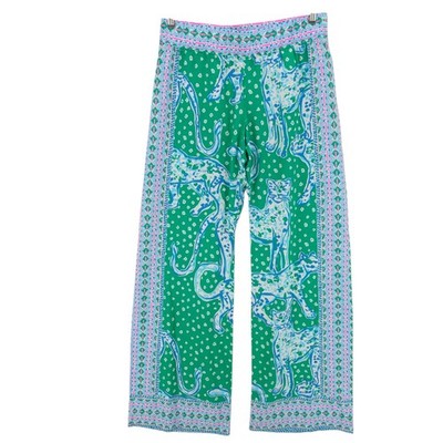 LILLY PULITZER Bal Harbour Emerald Isle On The Prowl Palazzo Pants SMALL