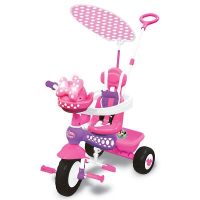 Kiddieland Minnie Mouse Push N' Ride 3-in-1 Trike + Sun Shade & Music | 048983