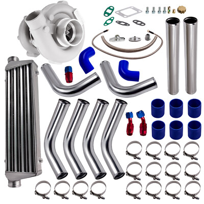 T04E T3/T4 A/R 0.63 up tp 400+HP TURBO W/ Oil Line+Intercooler +Piping Pipe Kit