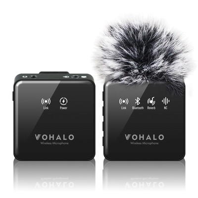 Wireless Lavalier Microphone for iPhone, Android & PC, Mini Clip-on Lapel Blu...