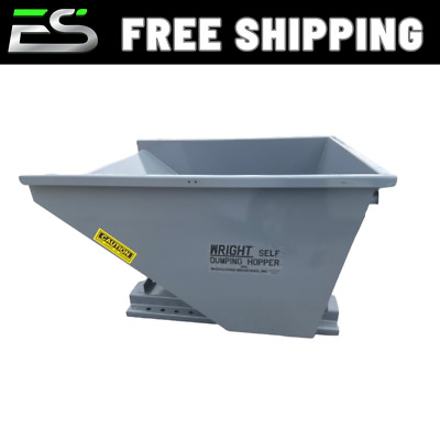 1.5 YD WRIGHT SELF DUMPING HOPPER- TRASH - DEMO- RECYCLING HOPPER- FREE SHIPPING
