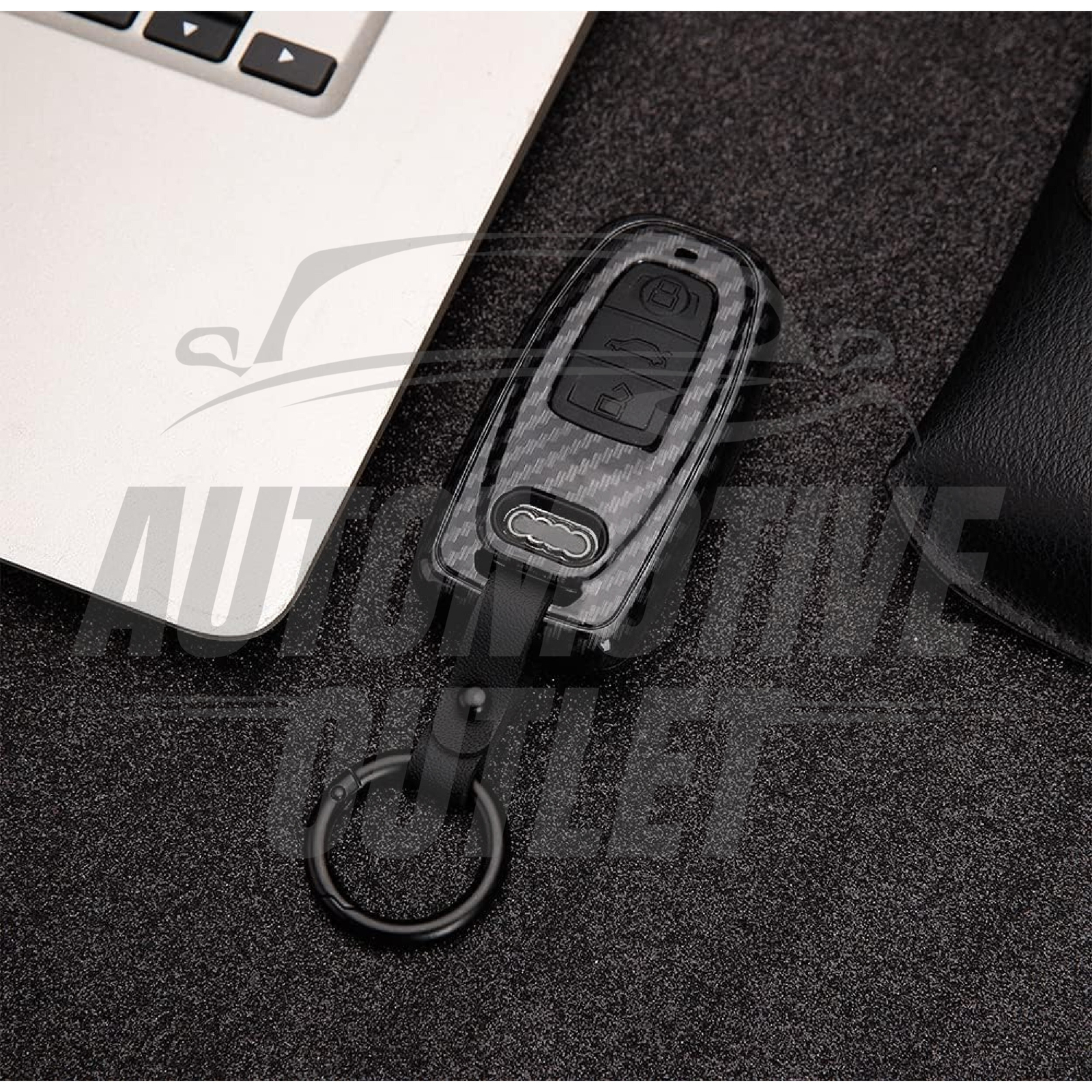 KEY CASE COVER SHELL REMOTE FOB CARBON BLACK FOR AUDI A4 A5 A6 A7 A8 Q3 Q5 S4 TT 4