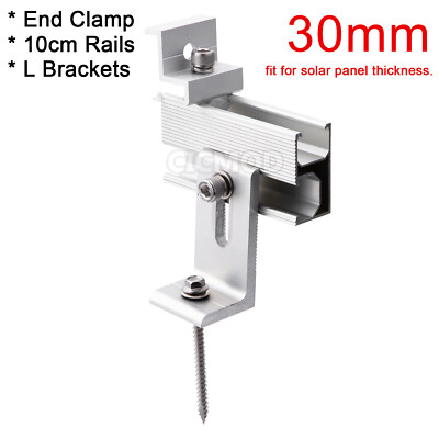 Solar Panel Mounting Rail Rack Bracket Kit Aluminum Fixing Clamps for Roof Mount