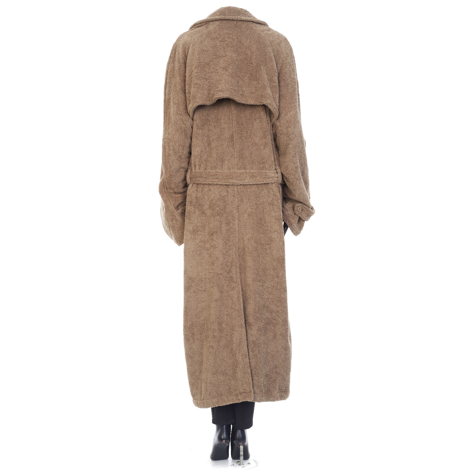 Pre-owned Balenciaga 2790$ Double-breasted Towel Trench Coat In Neutral Beige