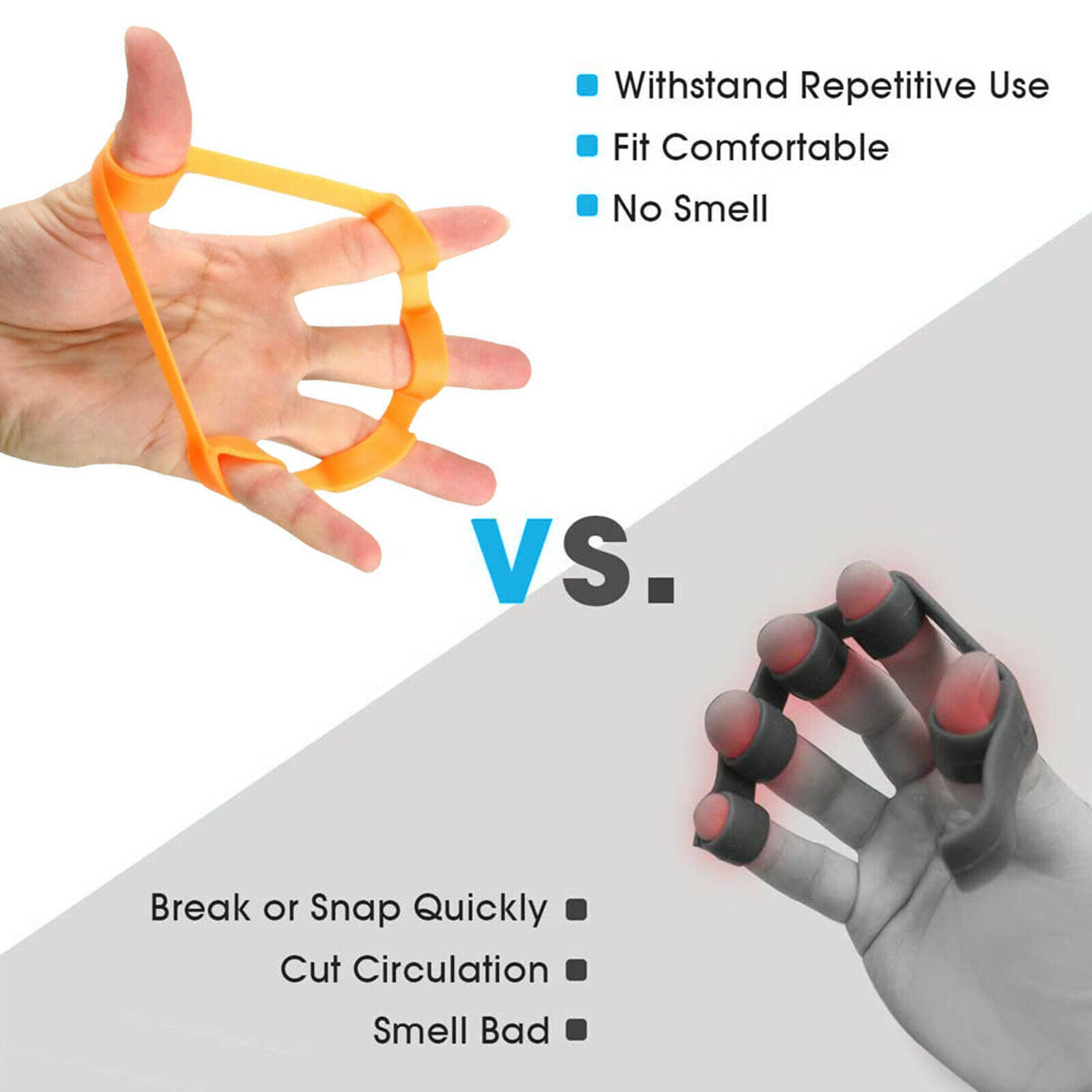 3x Finger Hand Exerciser Strengthener Wrist Forearm Grip Trainer Resistance Band