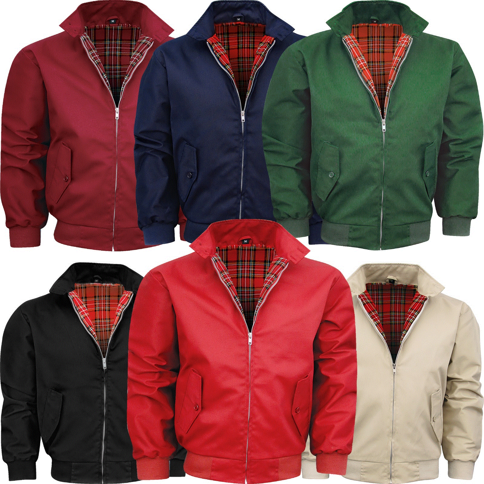 Harrington Jacke Groß Britannia Blouson English Jacke Karofutter UK Jaket XS-4XL