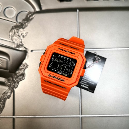 Pre-owned Casio Dw-d5500mr-4  G-shock Rescue Orange Series Digital Men's Wrist Watch