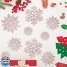 36 Pack Plastic Rose Gold Snowflake Ornaments Christmas Winter Decorations, Hanging Snowflake Decorations for Winter Wonderland Christmas Tree