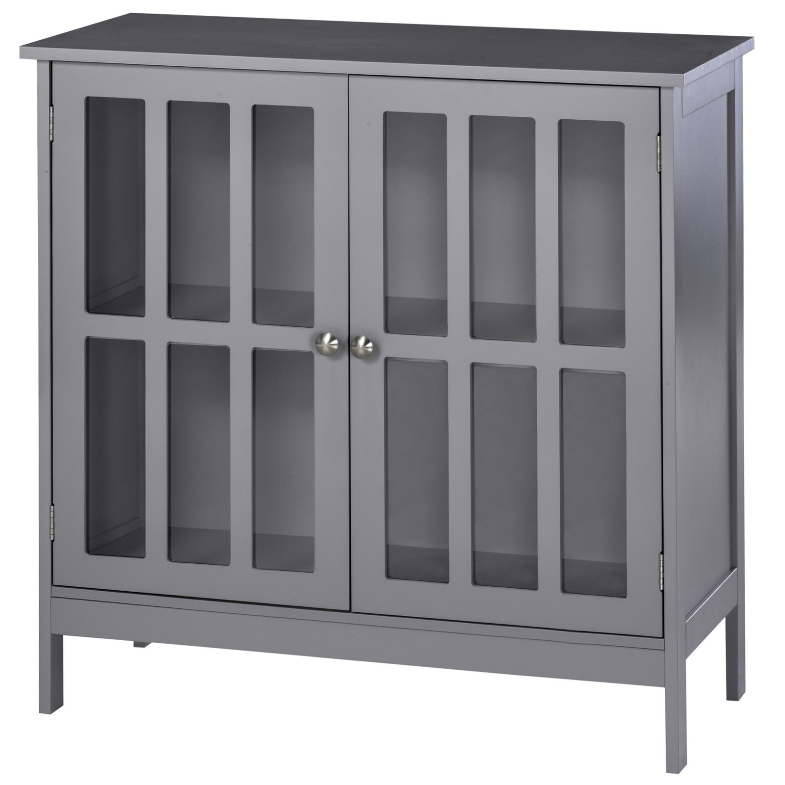 Gray Sideboard Buffet 2 Door Storage Cabinet for Kitchen Living Room