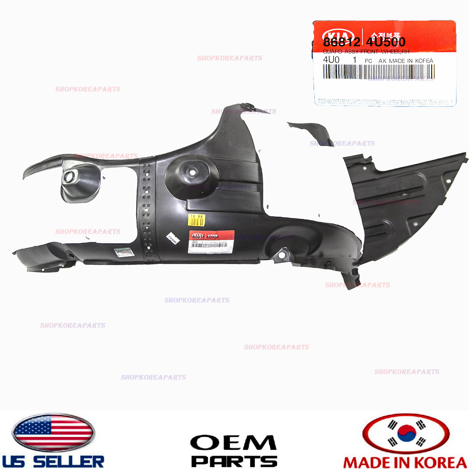 Genuine Kia Optima Hybrid Front Fender Liner Set – Left & Right (2PCS) For 2014-2016, OEM 868114U500 + 868124U500