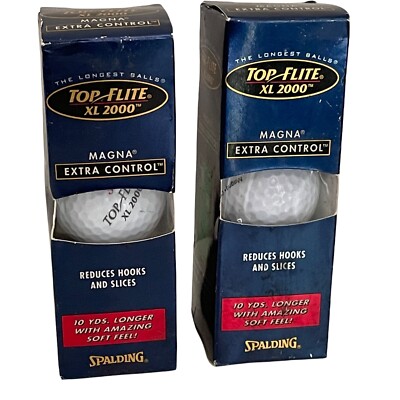 Spalding Top Flite XL 2000 Magna Set of 6 Extra Control Golf Balls New in Box