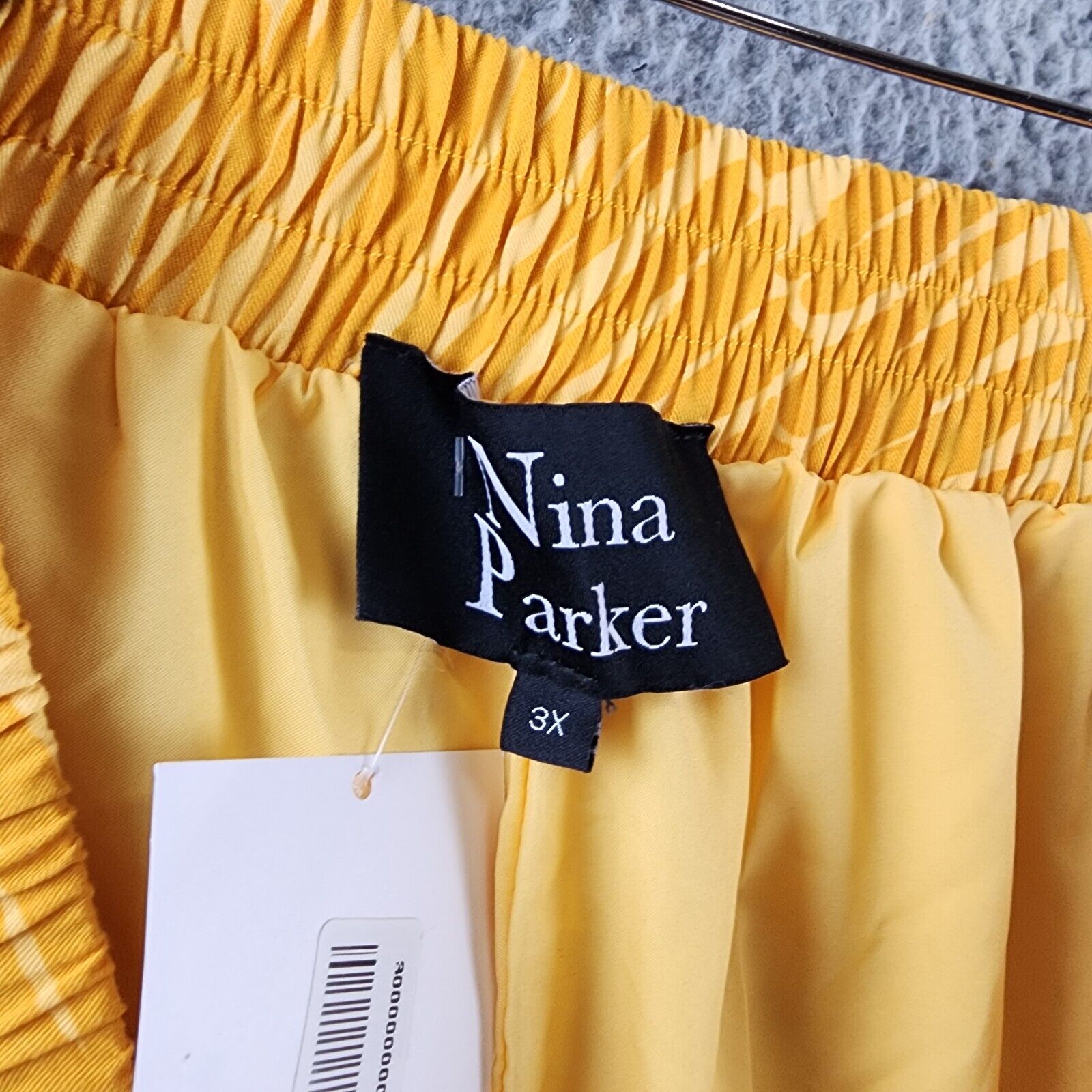 Nina Parker Trendy Plus Size Wide-Leg Pants Women's 4X Golden Palm Elastic Waist - Picture 7 of 13