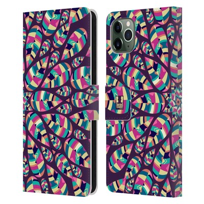 HEAD CASE DESIGNS LEAF PATTERNS 2 LEATHER BOOK CASE FOR APPLE iPHONE PHONES