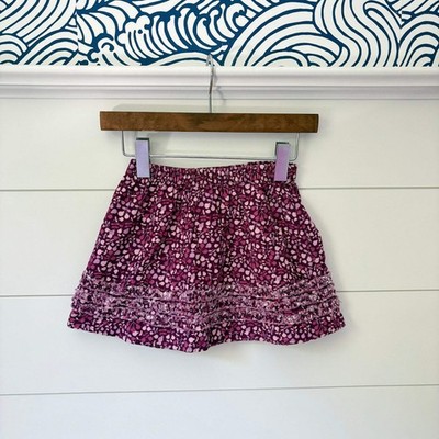 L.L. Bean Purple Floral Corduroy Skirt - Size 5-6 Years