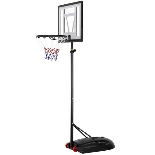 Portable Basketball Hoop Goal System Adjustable Height PVC Backboard Outdoor