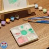 ANLYAWX Ceramic Watercolor Palette - Whimsical Black Polka Dot Design with Slanted Paint Well, Premium Glazed Ceramic Artist Palette for Watercolor and for Various pigments
