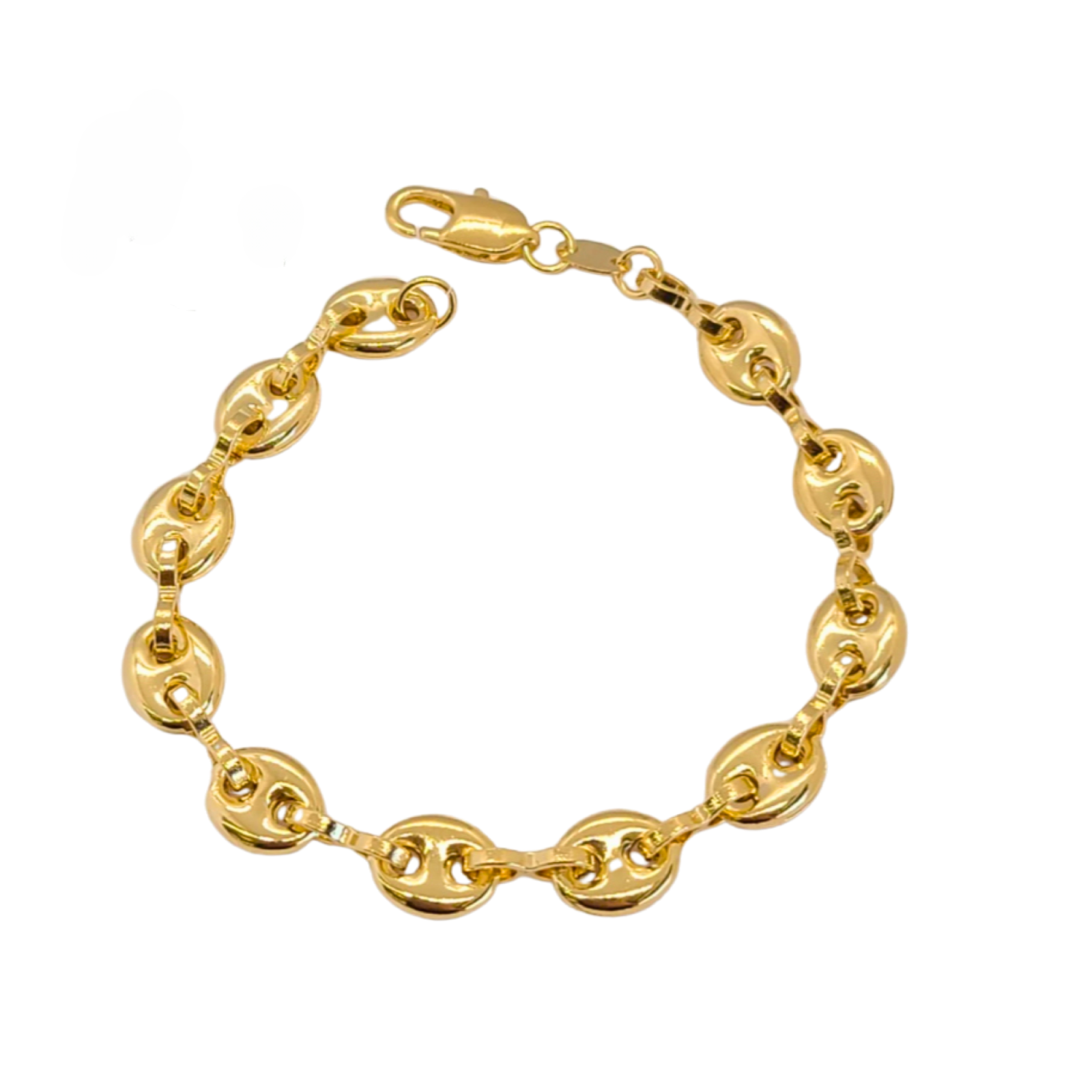 18k Gold Filled Hollow Puff Mariner Link Bracelet for women