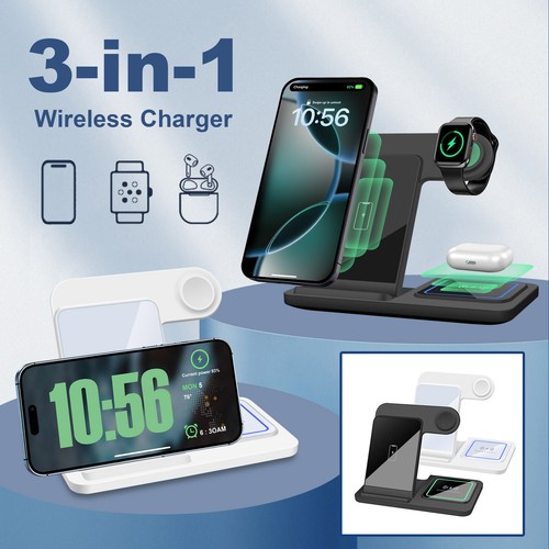 3in1 Wireless Charger Dock Station For Apple Watch Ultra 10 9 Air Pods iPhone 16