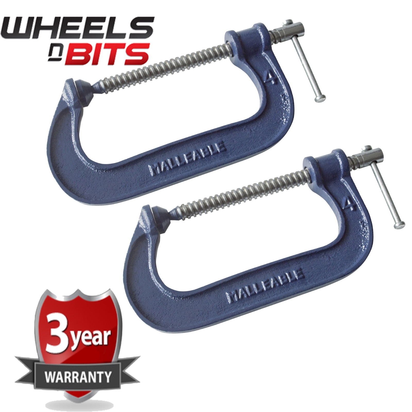 2x Heavy Duty G Clamp 8 Inch 200mm GClamps with Copper Screw with