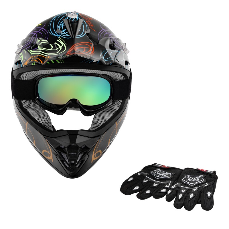 Youth ATV Helmet DOT Kids Motocross Dirt Bike Off Road Full Face Motorcycle UTV