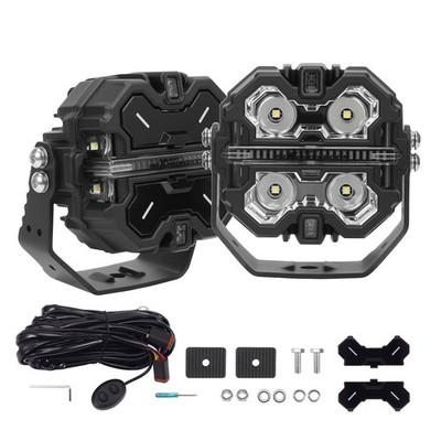Feux LED Auxiliaire 160W 270° DRL Ambre/Blanc For SUV 4X4 ATV Marine IP68 3.5