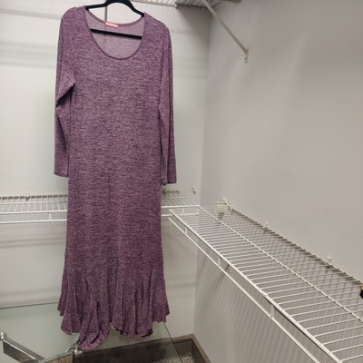 Womens Simply Aster Anywear, Jersey Maxi Dress, Handkerchief Hem, Long Sleeves