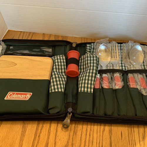Coleman 15pc Picnic Tote - 2 Person Cutlery Place Setting Camping Hiking UNUSED